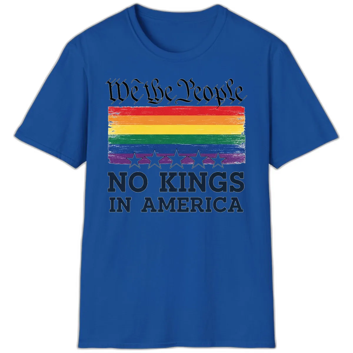 We The People No Kings In America Pride Flag T-Shirt in Royal