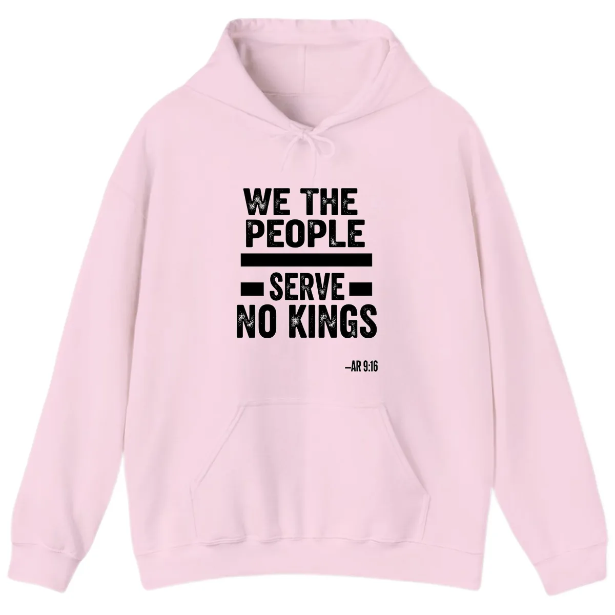 We The People Serve No Kings Freedom Hoodie in Light Pink