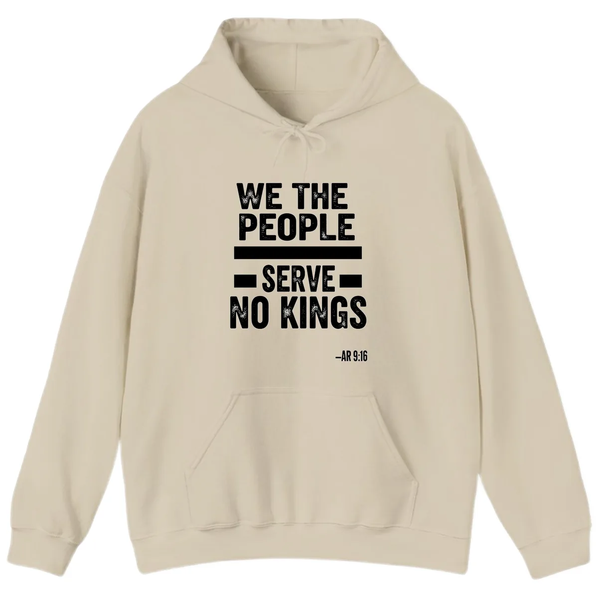We The People Serve No Kings Freedom Hoodie in Sand