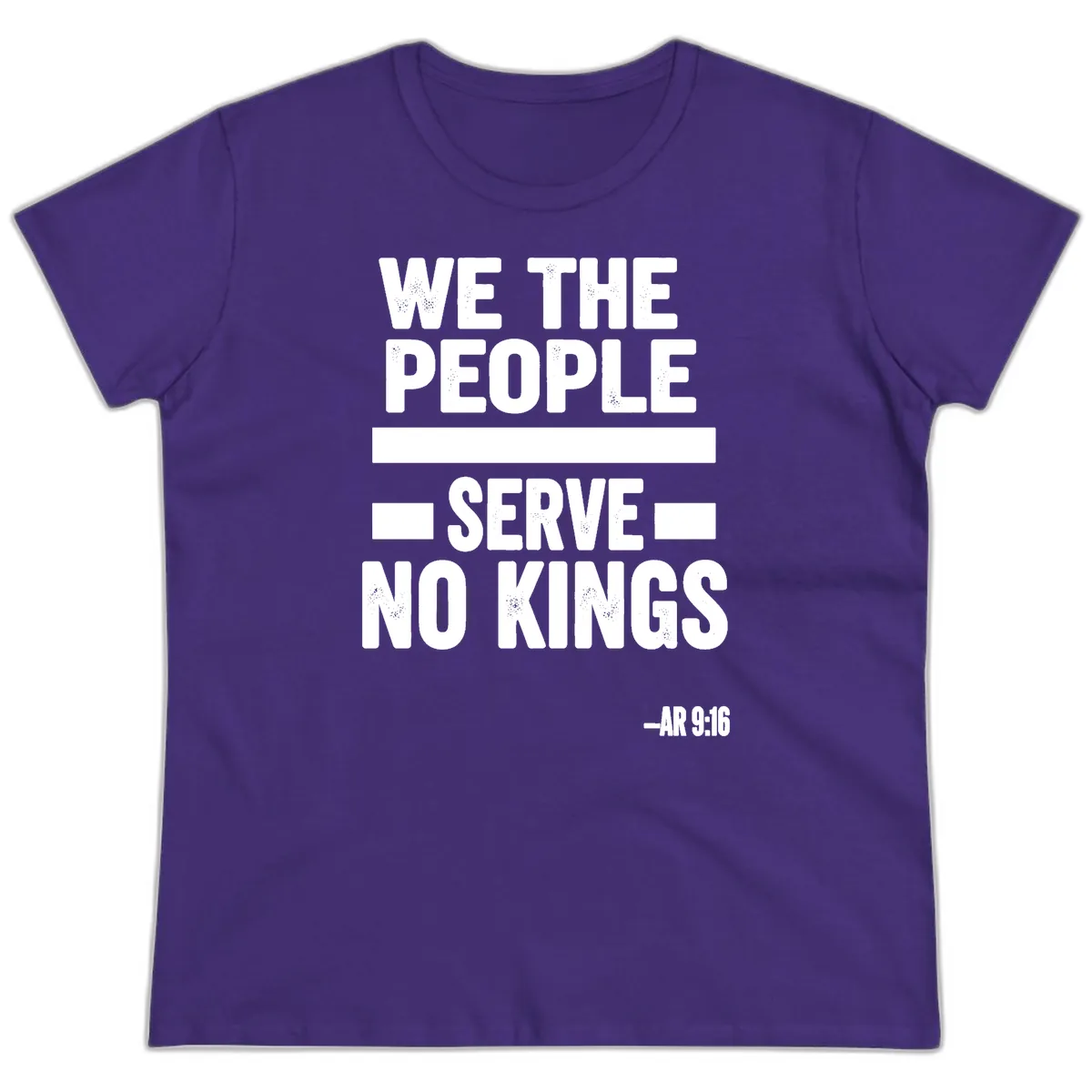 We The People Serve No Kings Freedom Ladies Tee in Purple