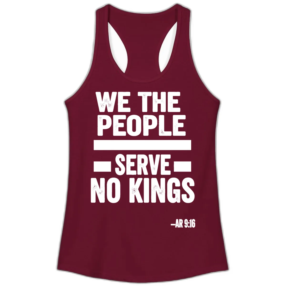 We The People Serve No Kings Freedom Ladies Tank in Solid Cardinal Red