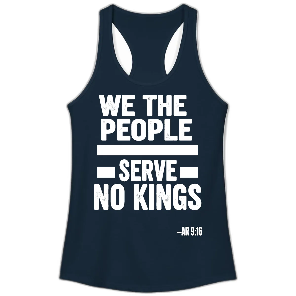 We The People Serve No Kings Freedom Ladies Tank in Solid Midnight Navy