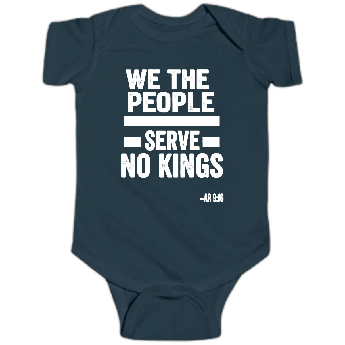 We The People Serve No Kings Freedom Baby Onesie in Navy