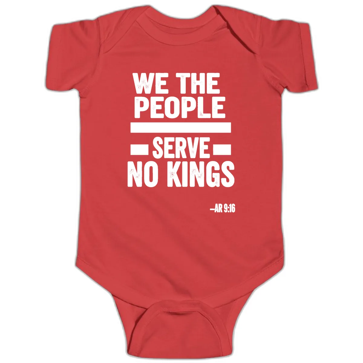 We The People Serve No Kings Freedom Baby Onesie in Red