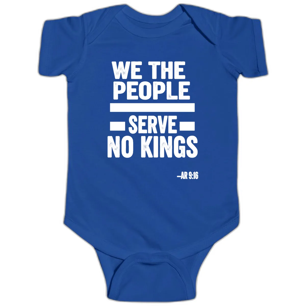 We The People Serve No Kings Freedom Baby Onesie in Royal