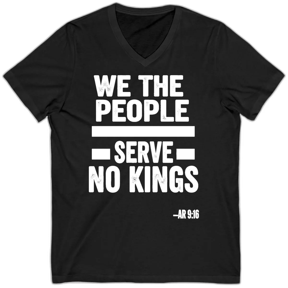 We The People Serve No Kings Freedom V-Neck in Black