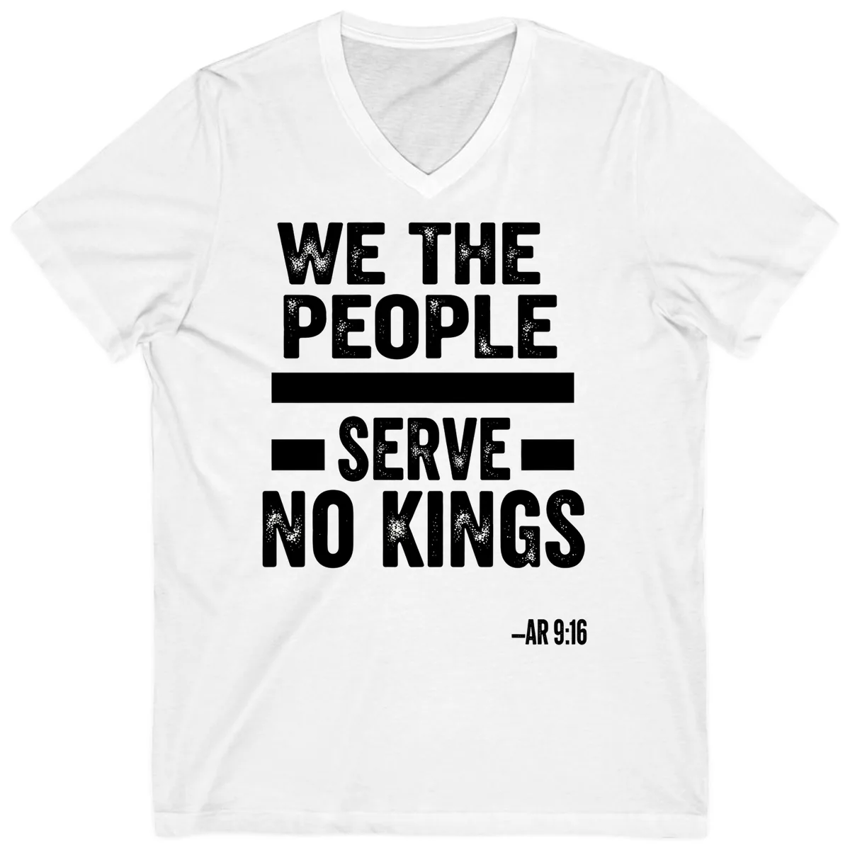 We The People Serve No Kings Freedom V-Neck in White