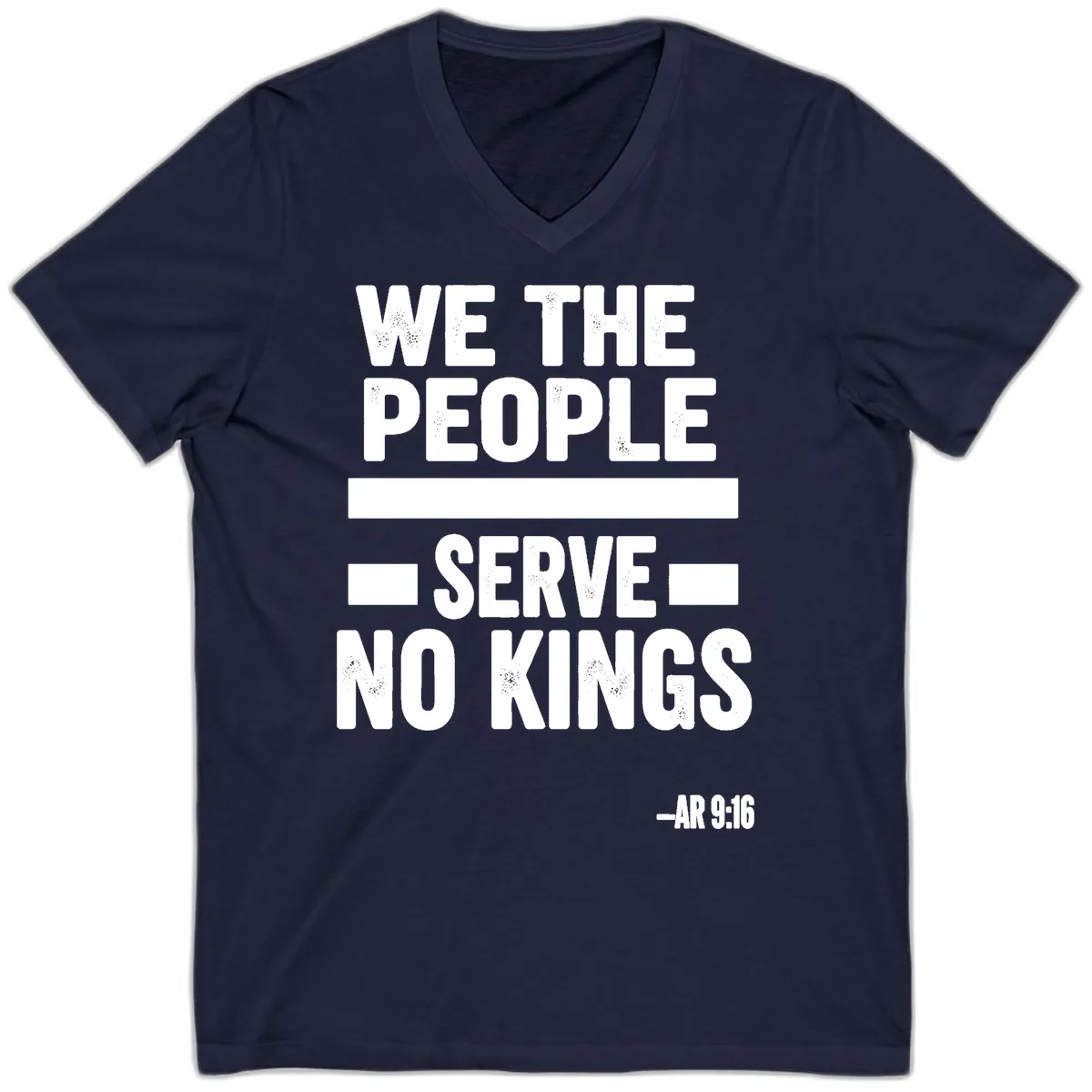 We The People Serve No Kings Freedom V-Neck in Navy