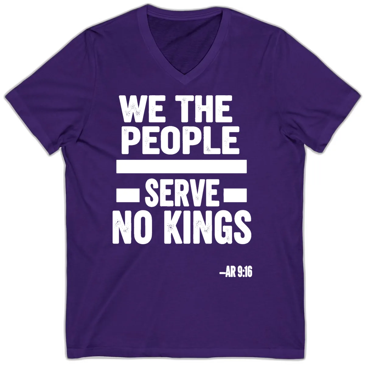 We The People Serve No Kings Freedom V-Neck in Team Purple