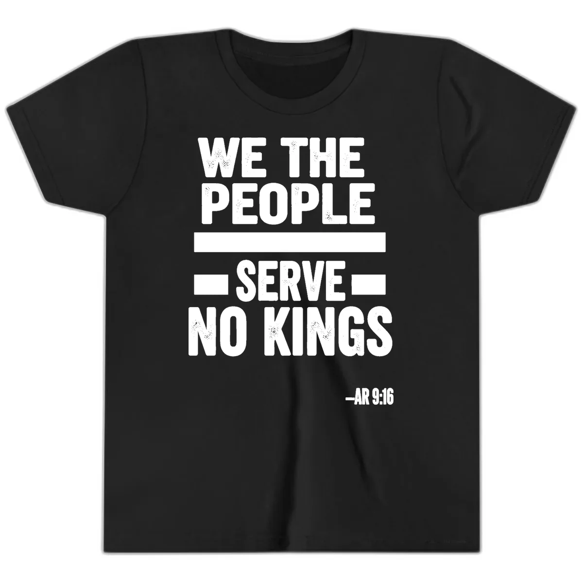 We The People Serve No Kings Freedom Youth T-Shirt in Black