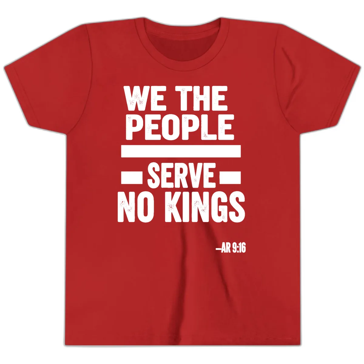 We The People Serve No Kings Freedom Youth T-Shirt in Red