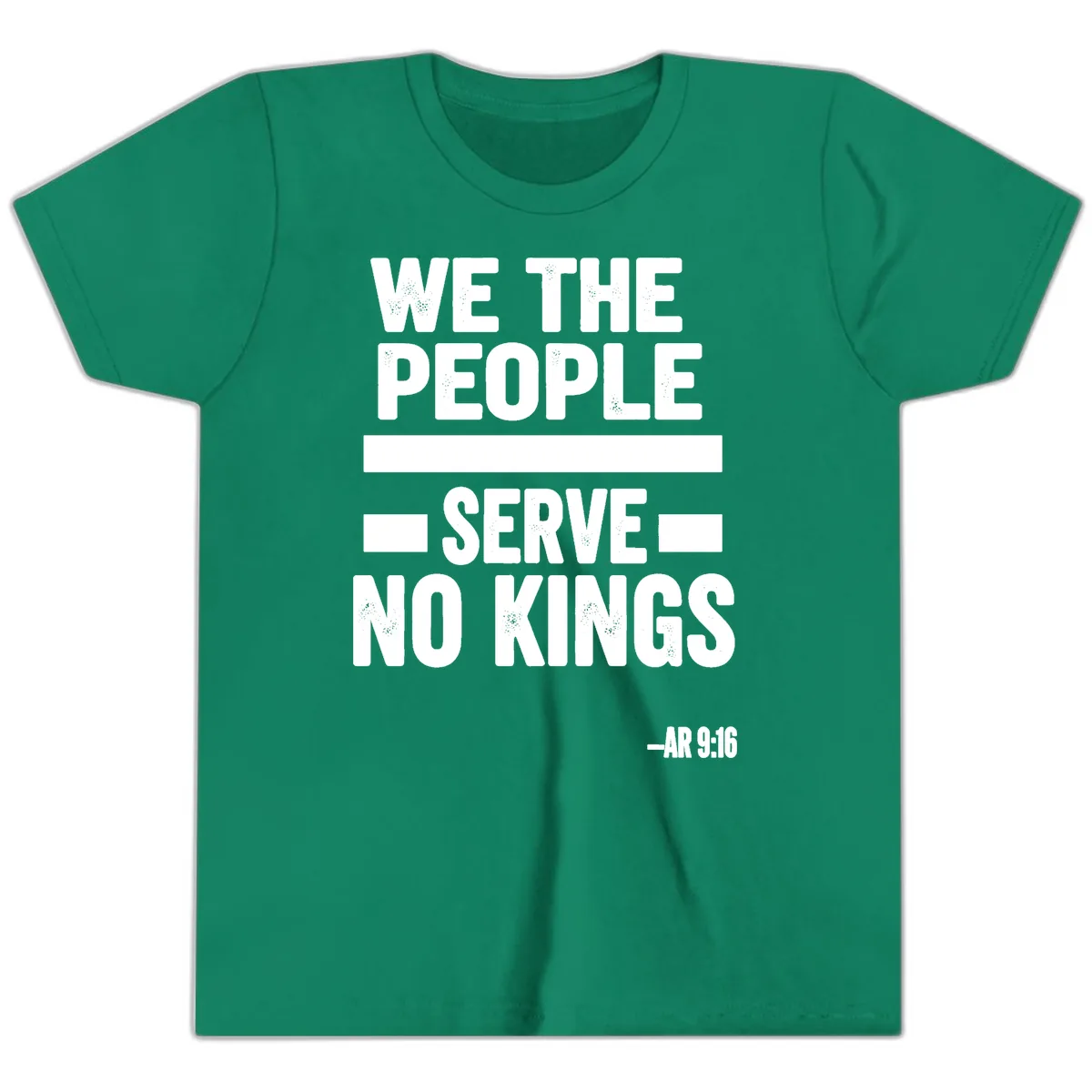 We The People Serve No Kings Freedom Youth T-Shirt in Kelly