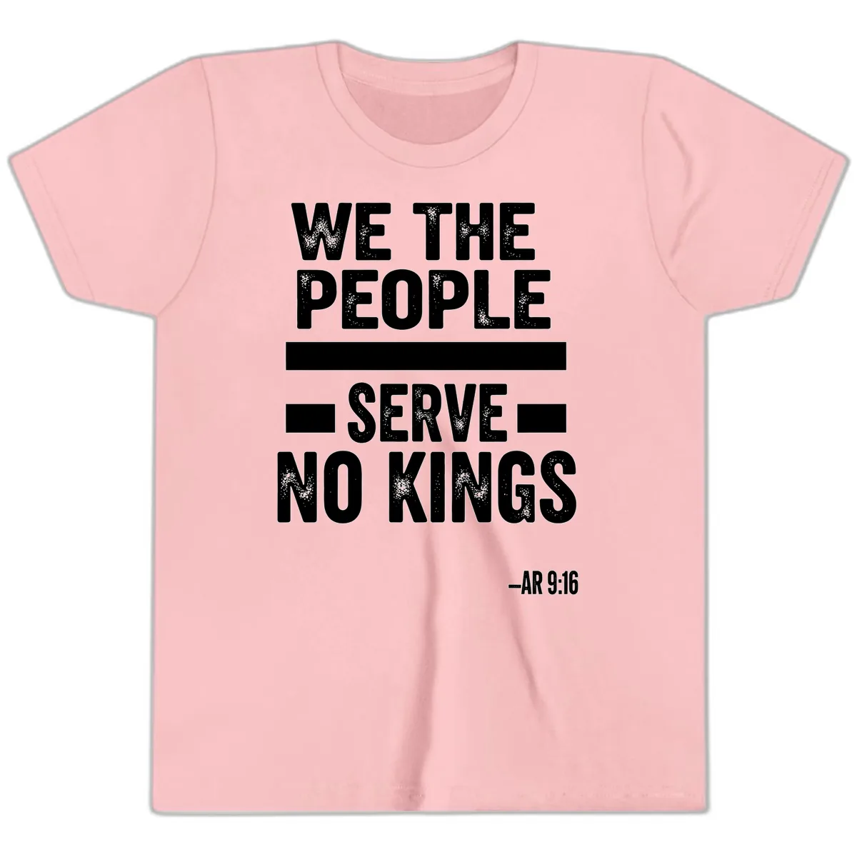 We The People Serve No Kings Freedom Youth T-Shirt in Pink