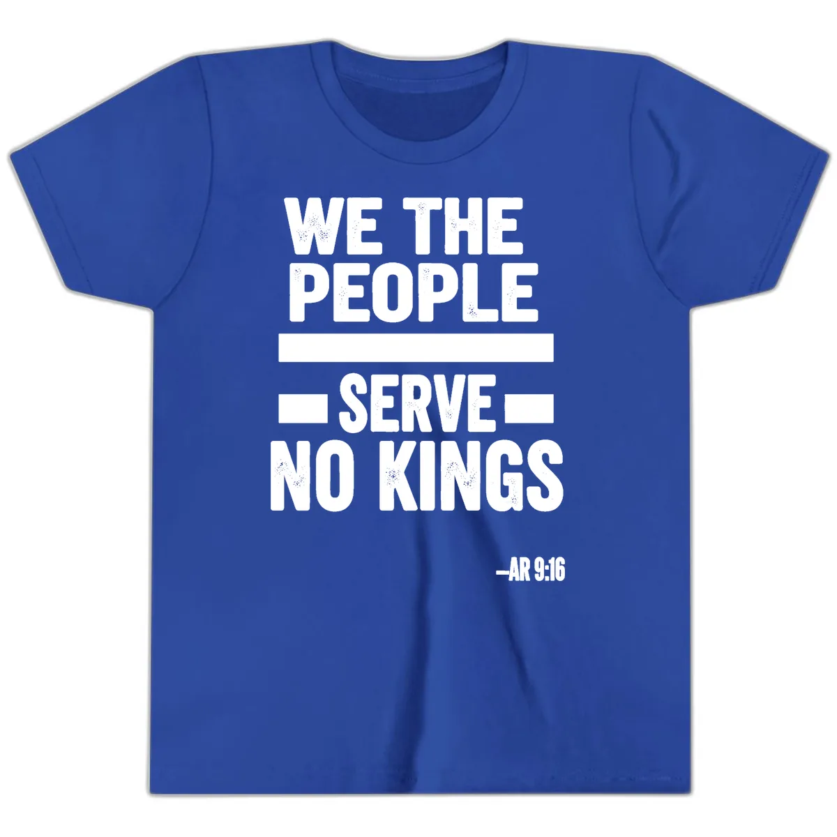We The People Serve No Kings Freedom Youth T-Shirt in True Royal