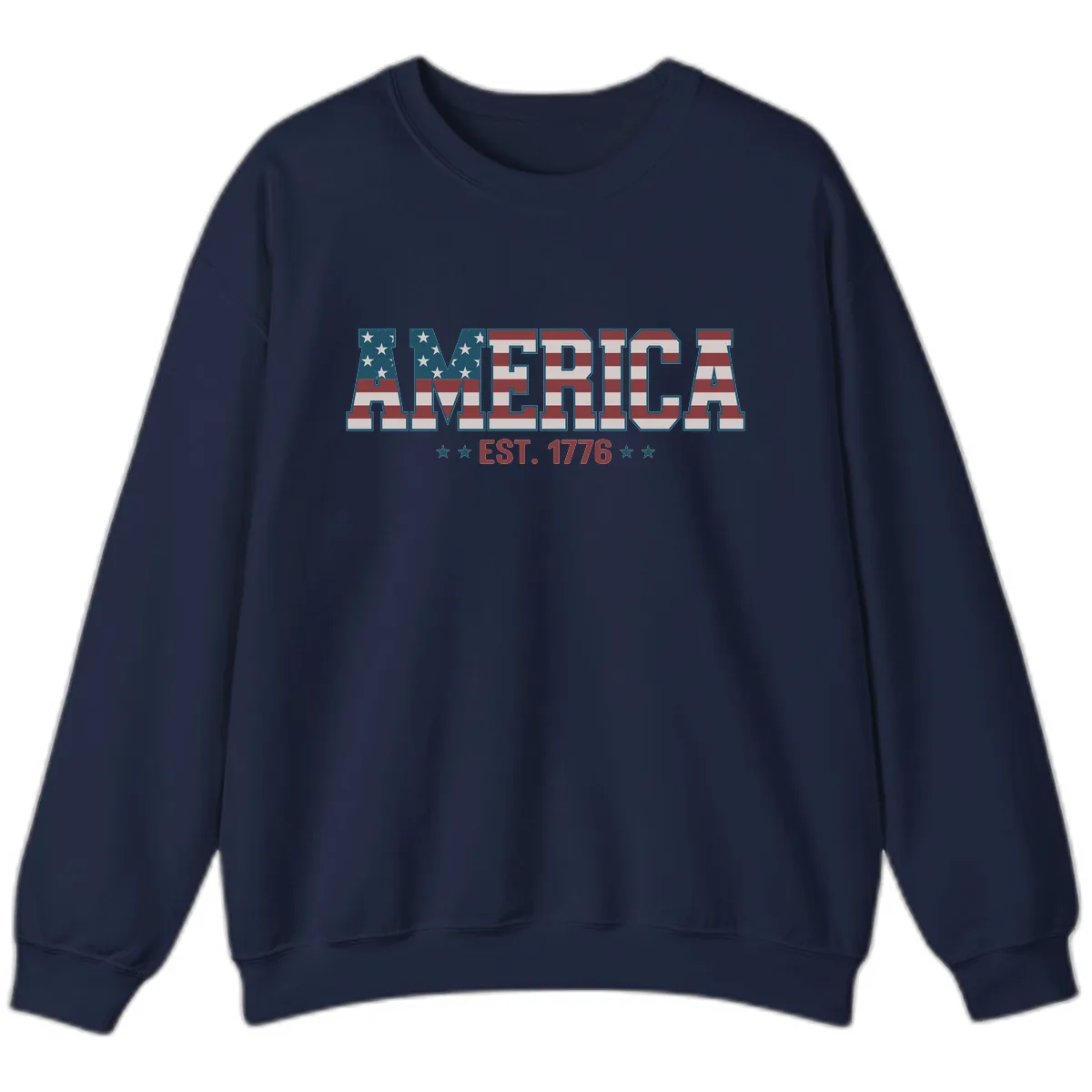 America Est. 1776 Flag Lettering Sweatshirt in Navy