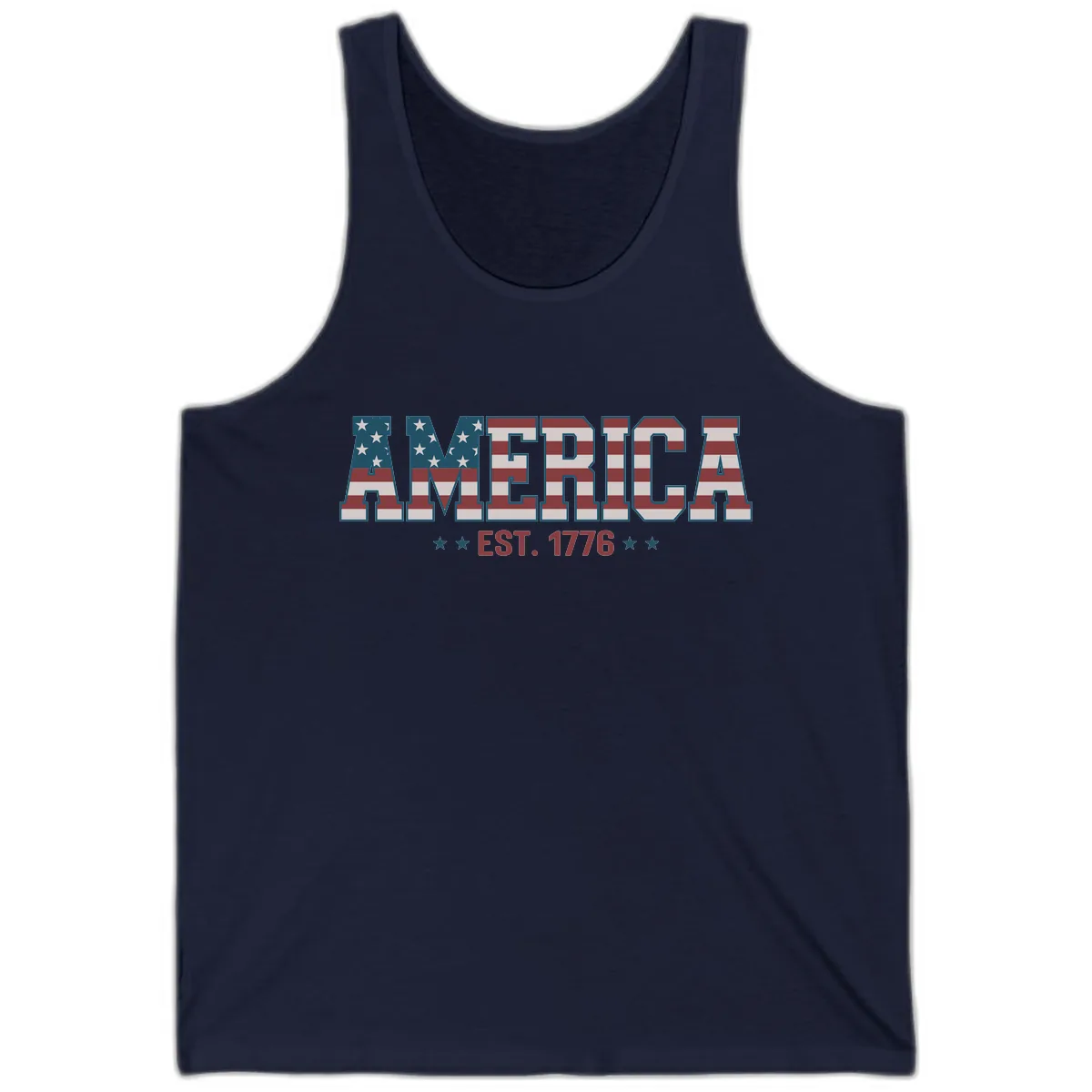 America Est. 1776 Flag Lettering Tank in Navy