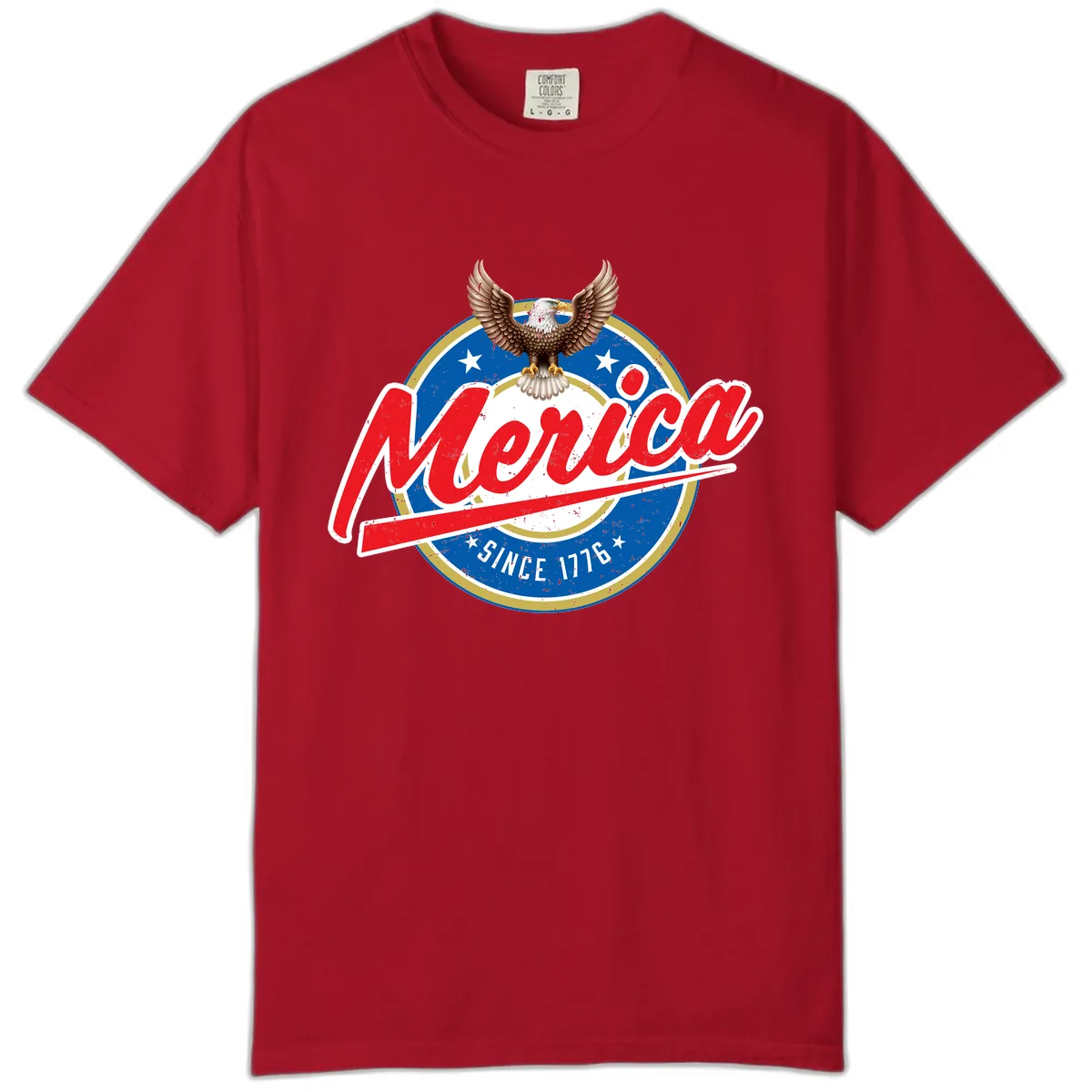 Merica Since 1776 Eagle Badge Comfort Color in Red