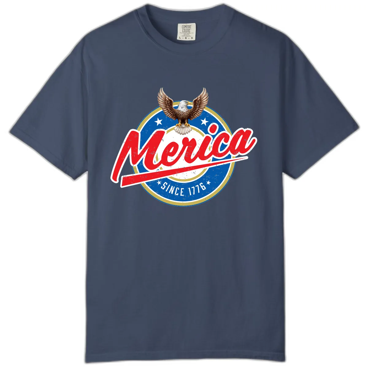 Merica Since 1776 Eagle Badge Comfort Color in Midnight