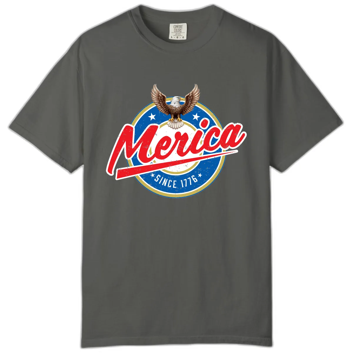 Merica Since 1776 Eagle Badge Comfort Color in Pepper