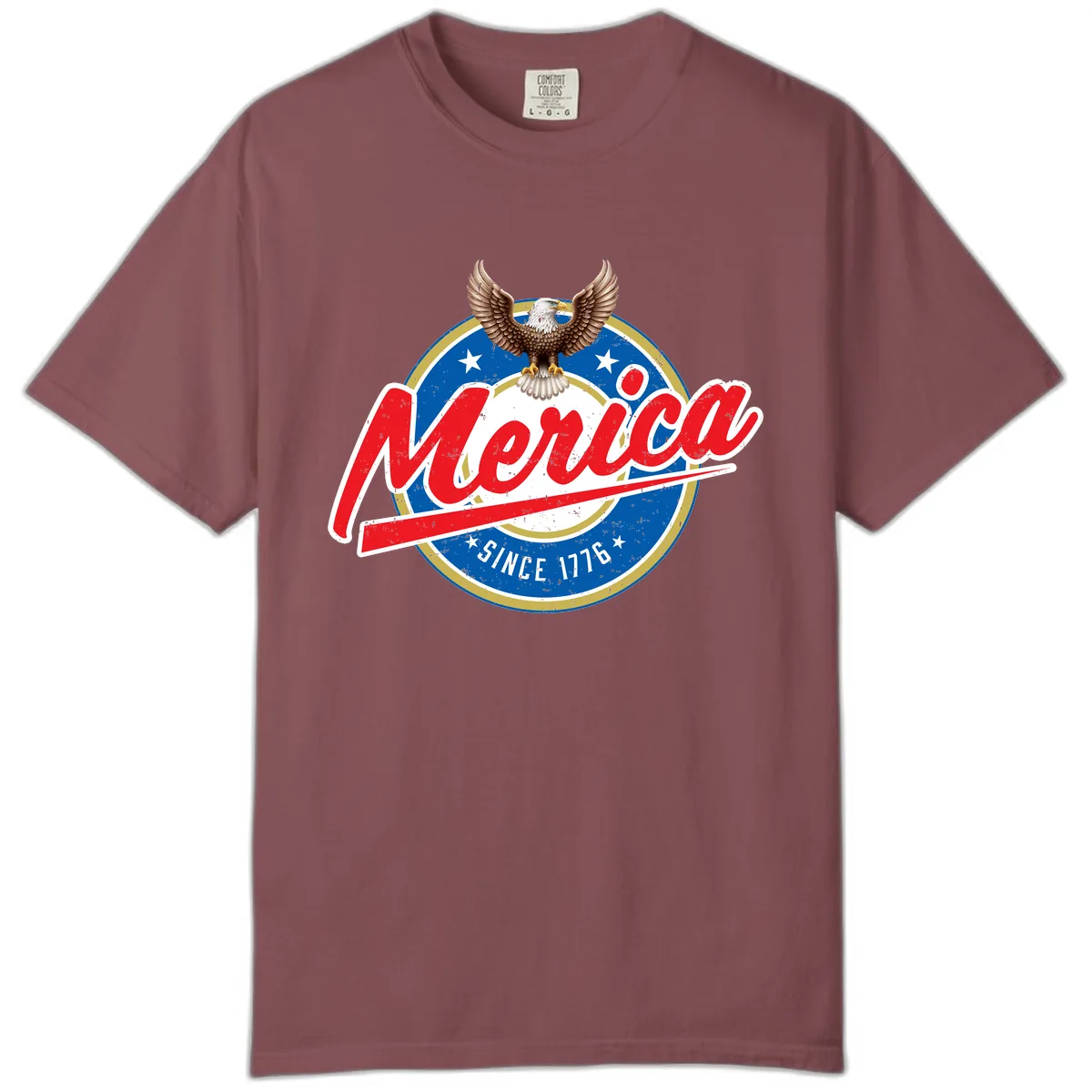 Merica Since 1776 Eagle Badge Comfort Color in Brick
