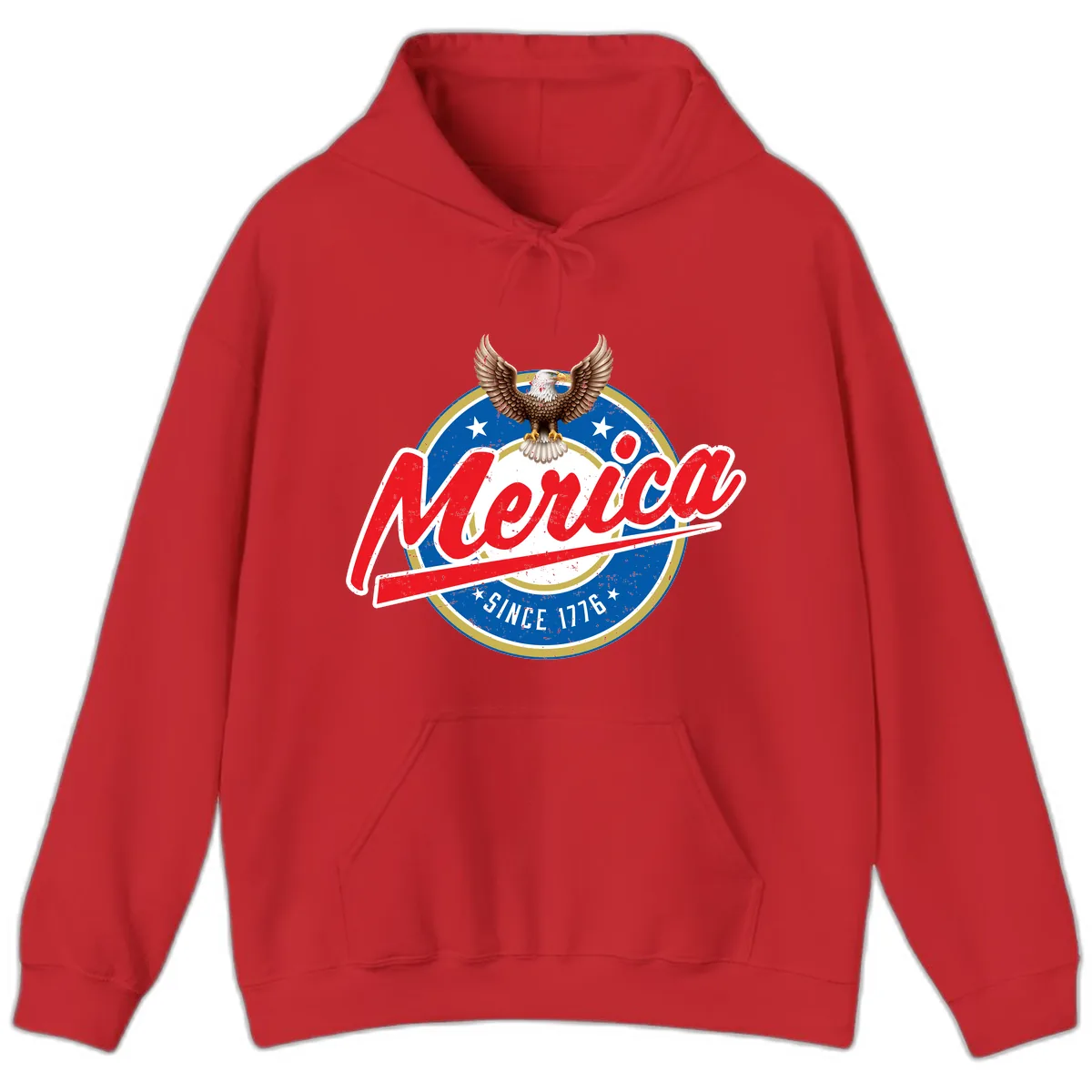 Merica Since 1776 Eagle Badge Hoodie in Red