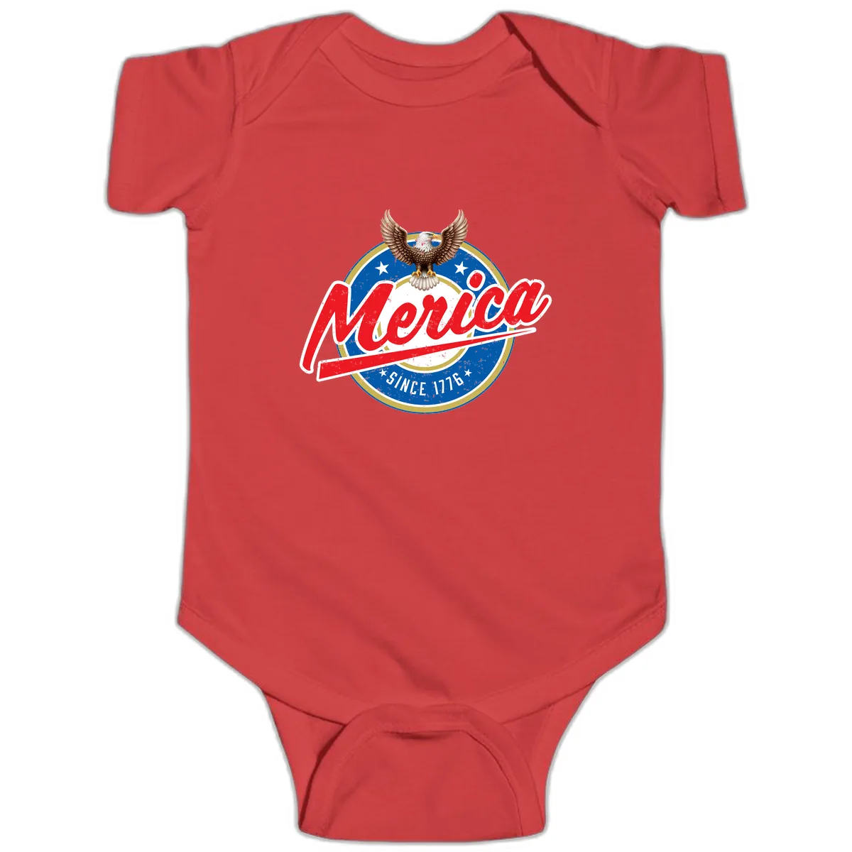 Merica Since 1776 Eagle Badge Baby Onesie in Red
