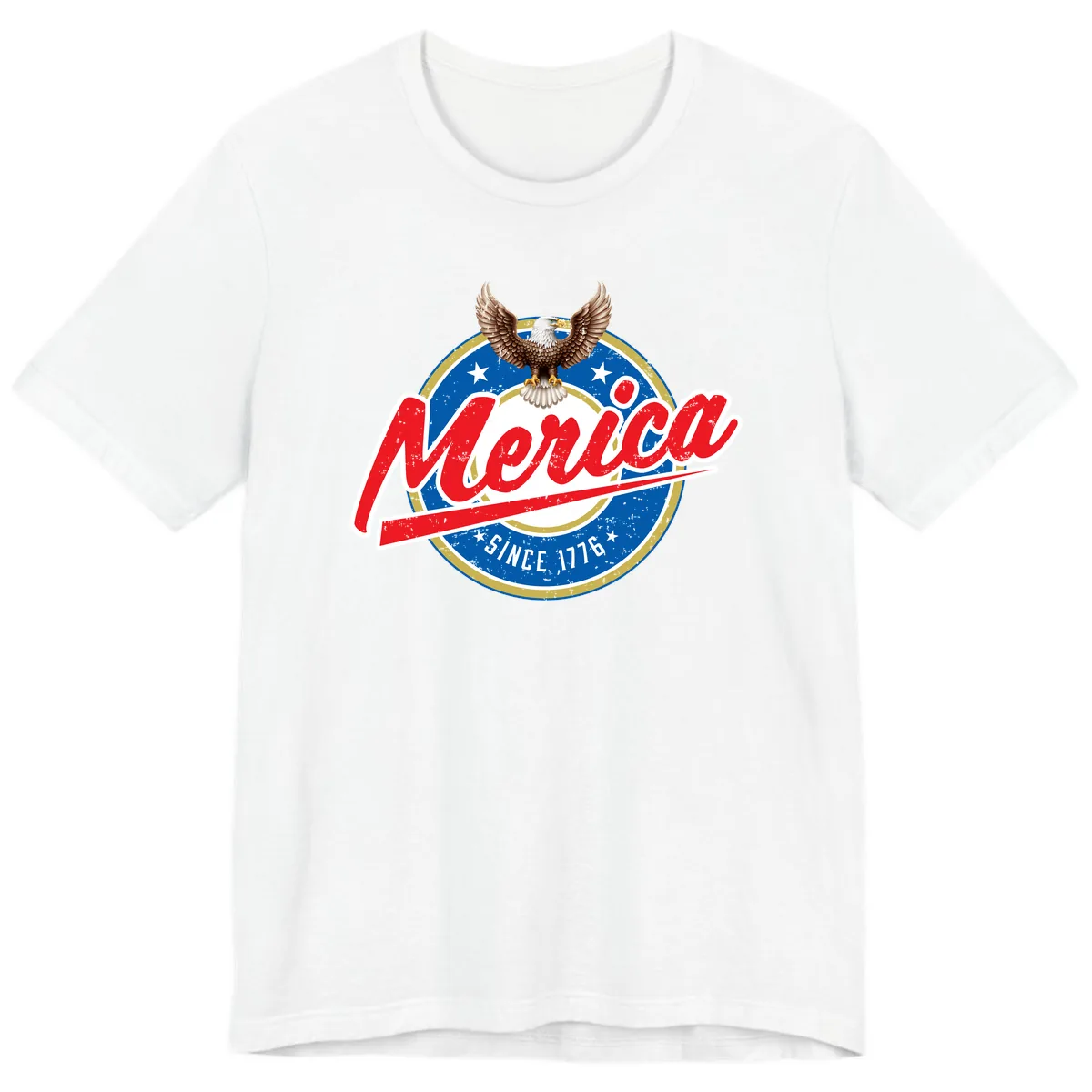 Merica Since 1776 Eagle Badge Premium T-Shirt in White