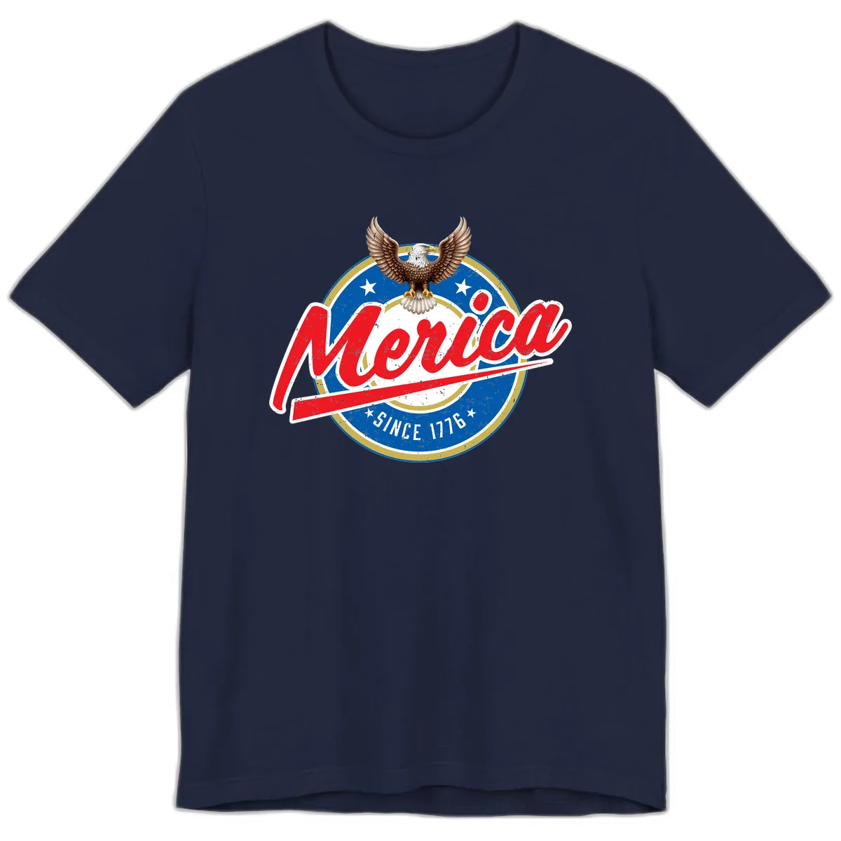 Merica Since 1776 Eagle Badge Premium T-Shirt in Navy