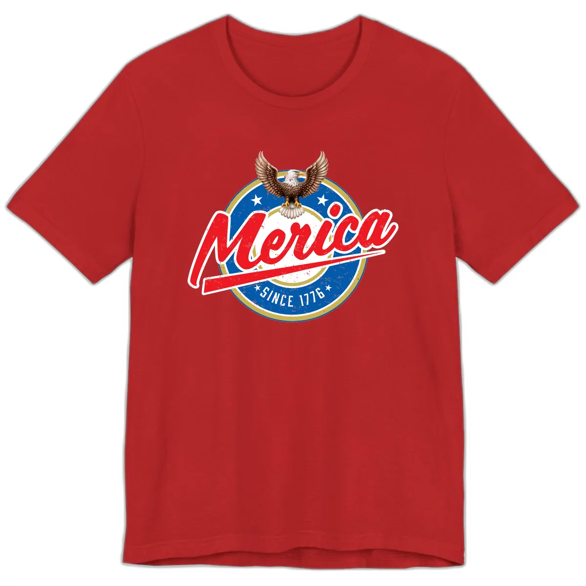 Merica Since 1776 Eagle Badge Premium T-Shirt in Red