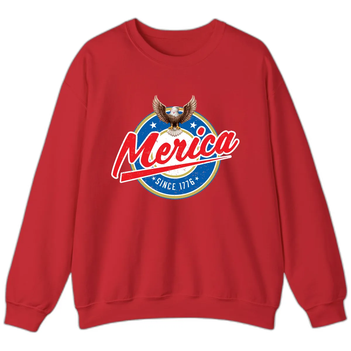 Merica Since 1776 Eagle Badge Sweatshirt in Red