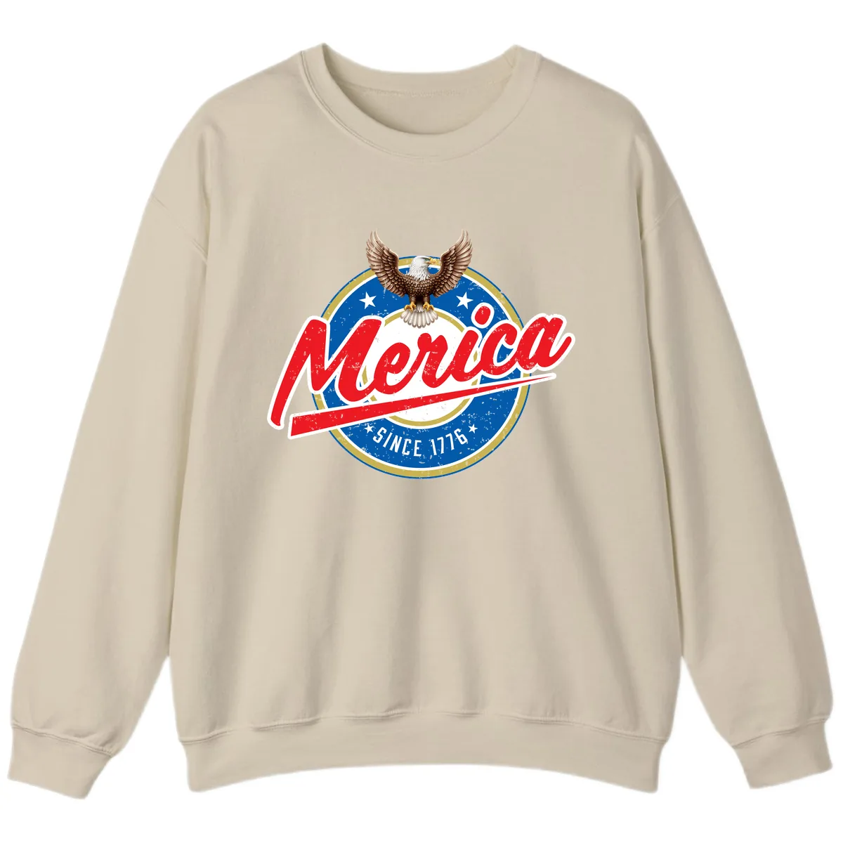 Merica Since 1776 Eagle Badge Sweatshirt in Sand
