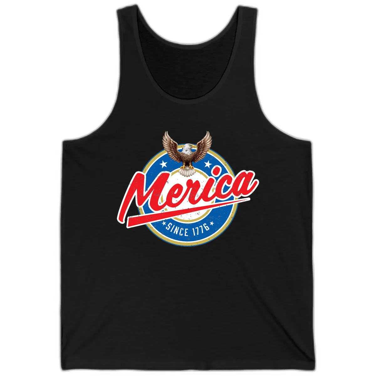 Merica Since 1776 Eagle Badge Tank in Black