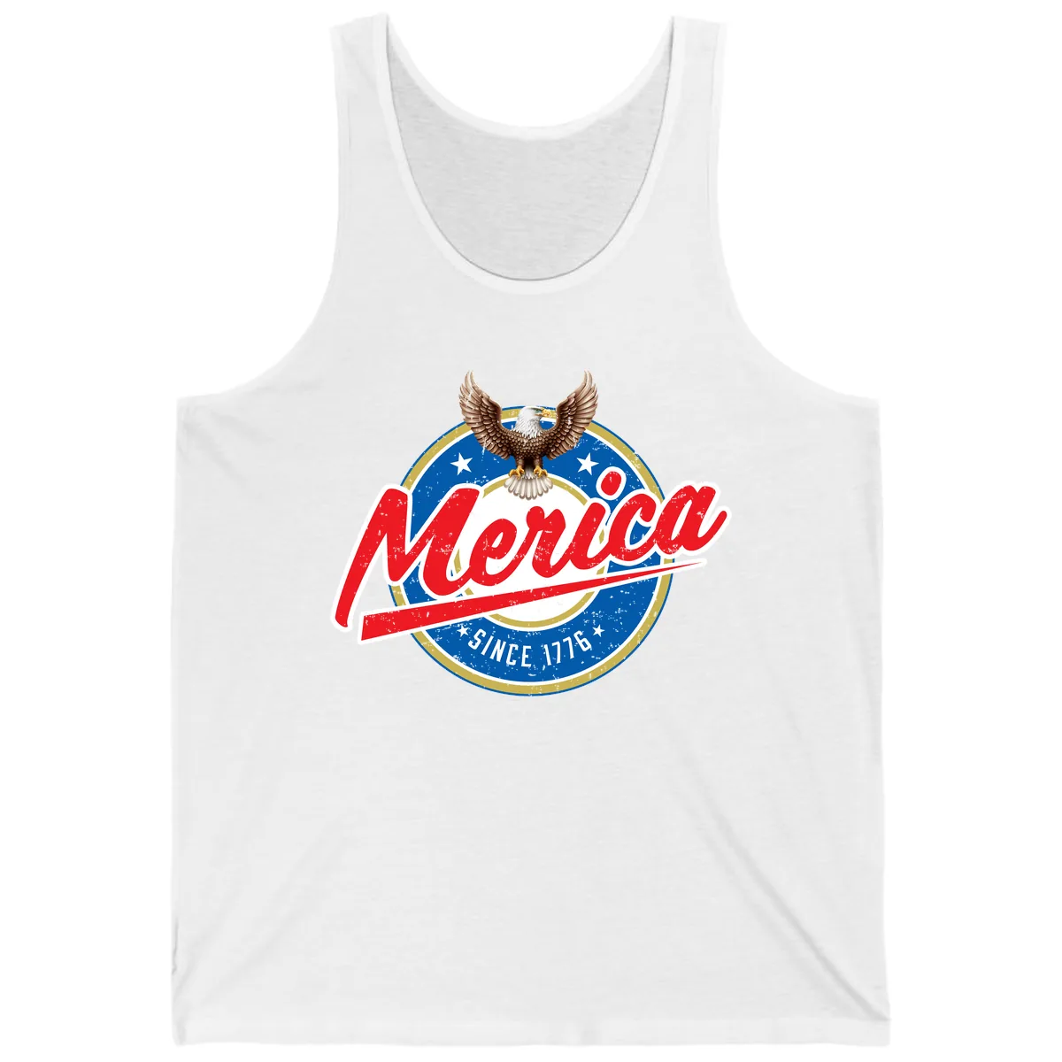 Merica Since 1776 Eagle Badge Tank in White