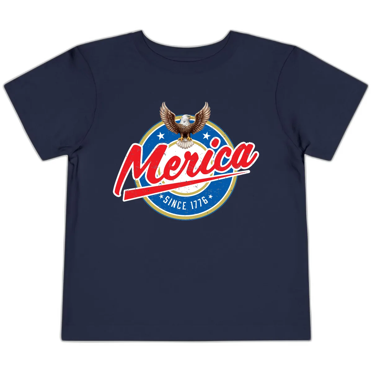 Merica Since 1776 Eagle Badge Toddler T-Shirt in Navy