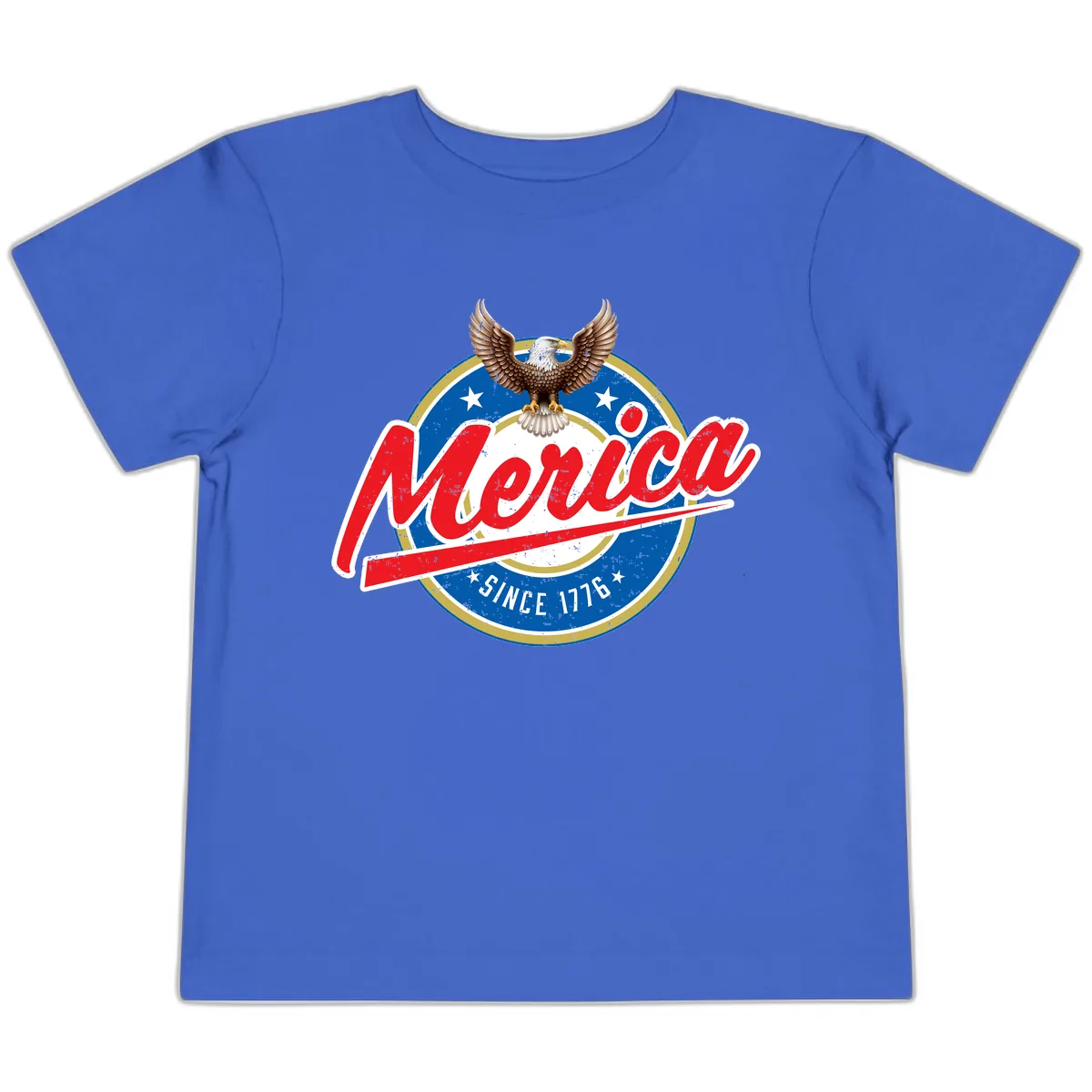 Merica Since 1776 Eagle Badge Toddler T-Shirt in True Royal