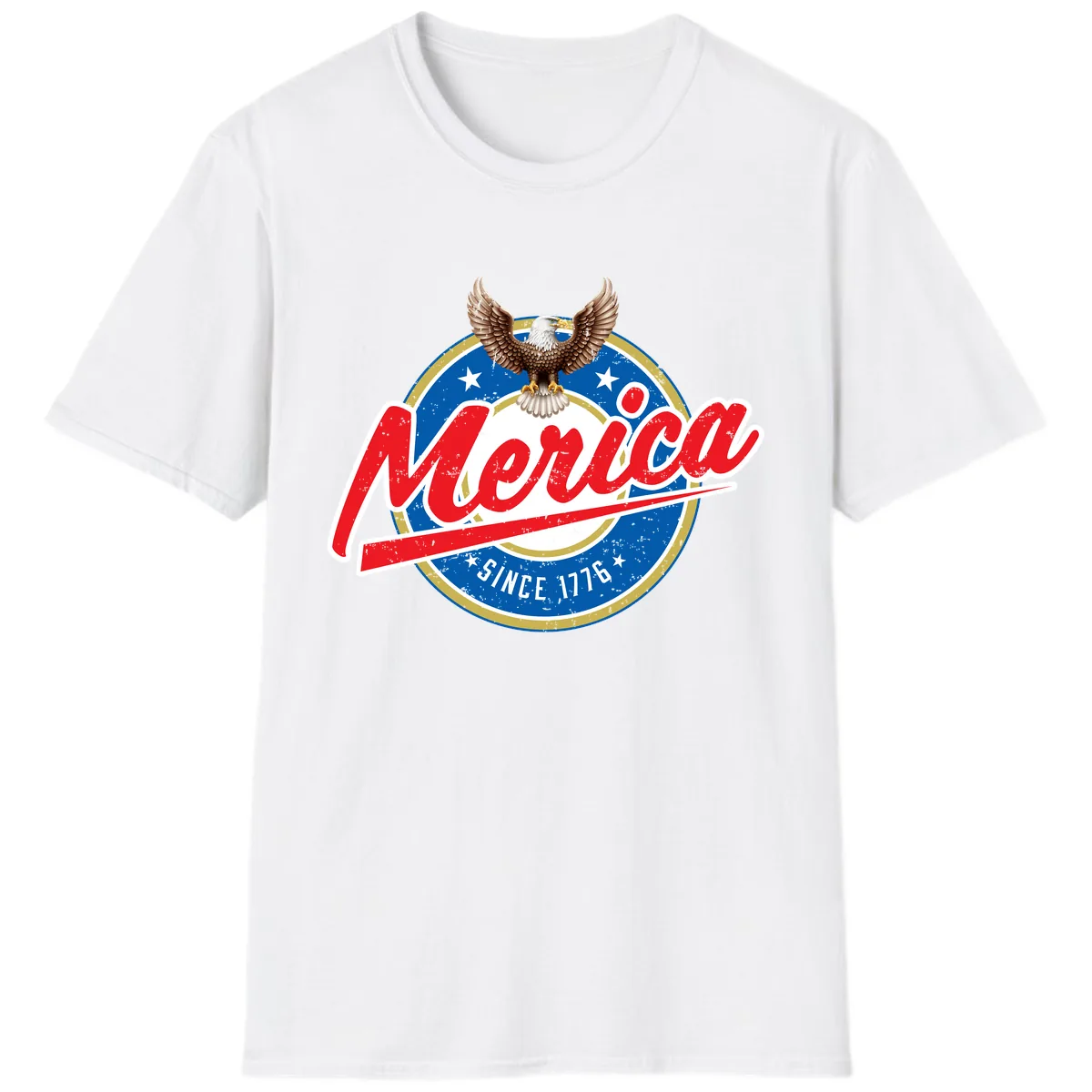 Merica Since 1776 Eagle Badge T-Shirt in White