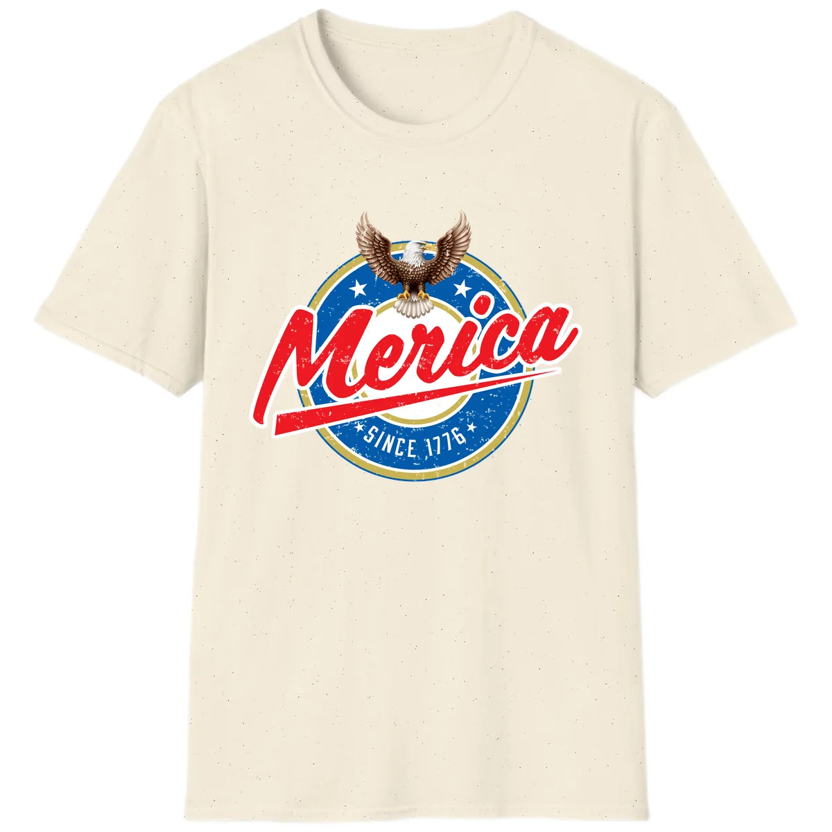 Merica Since 1776 Eagle Badge T-Shirt in Natural