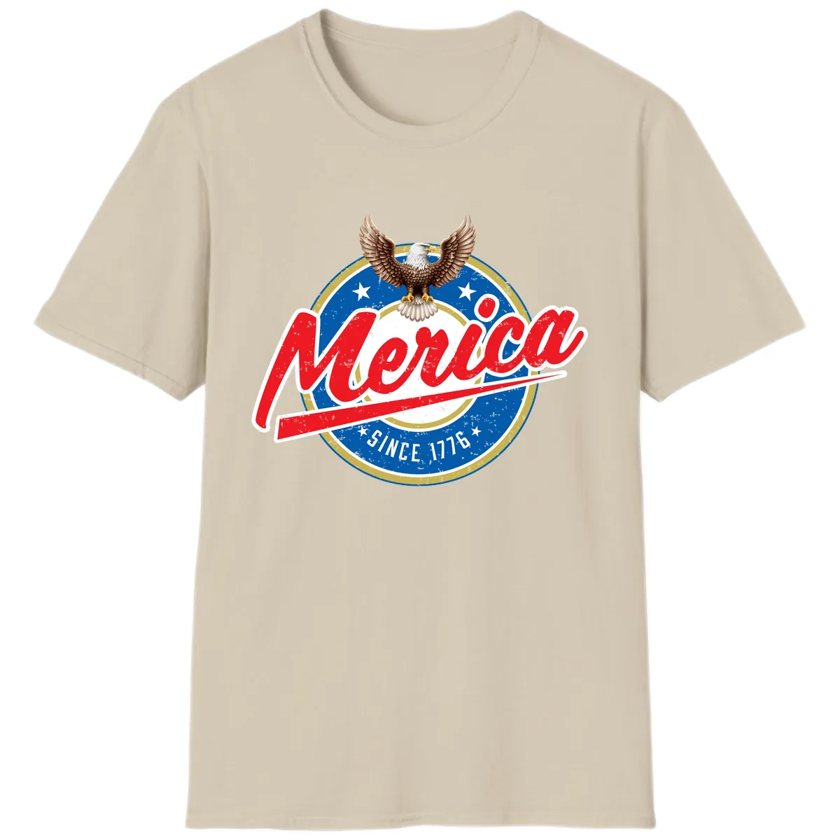 Merica Since 1776 Eagle Badge T-Shirt in Sand