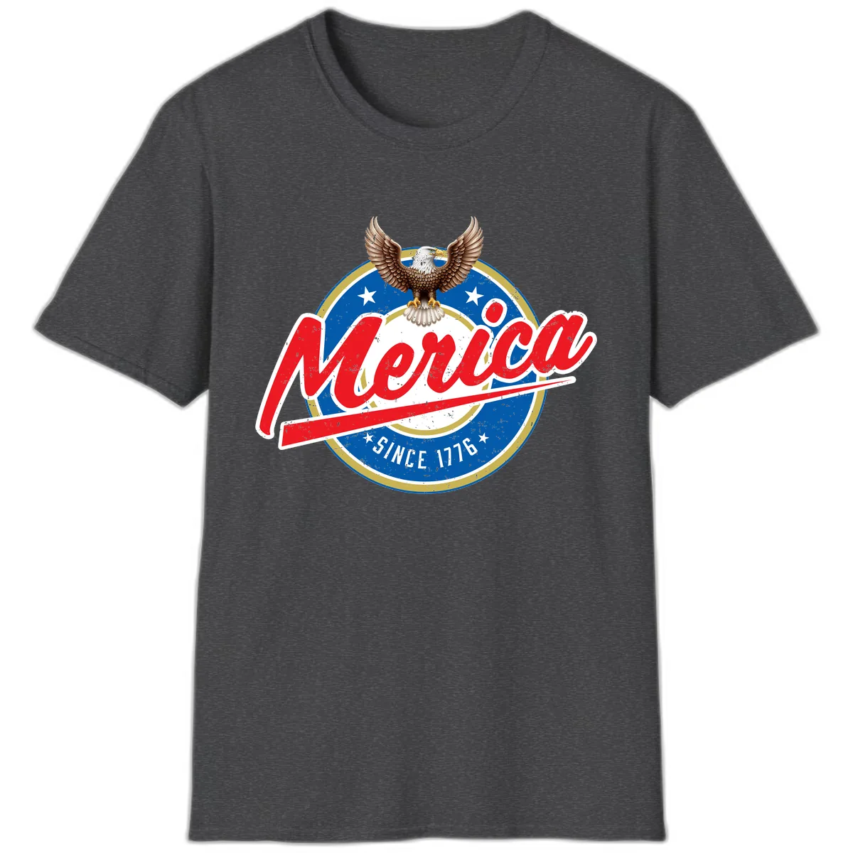 Merica Since 1776 Eagle Badge T-Shirt in Dark Heather
