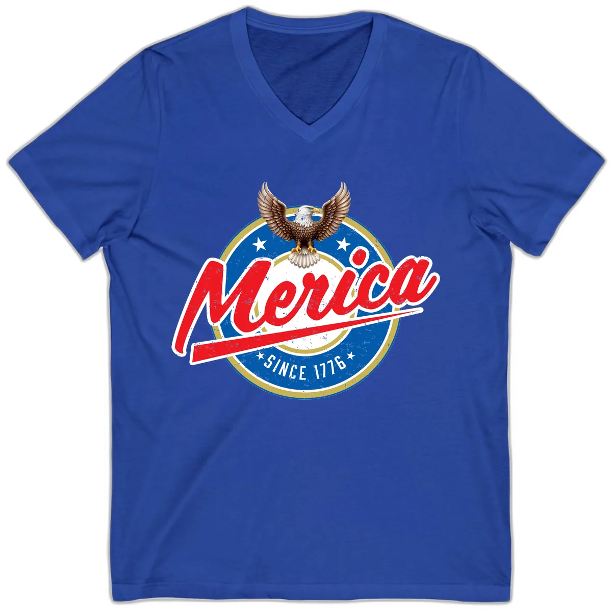 Merica Since 1776 Eagle Badge V-Neck in True Royal