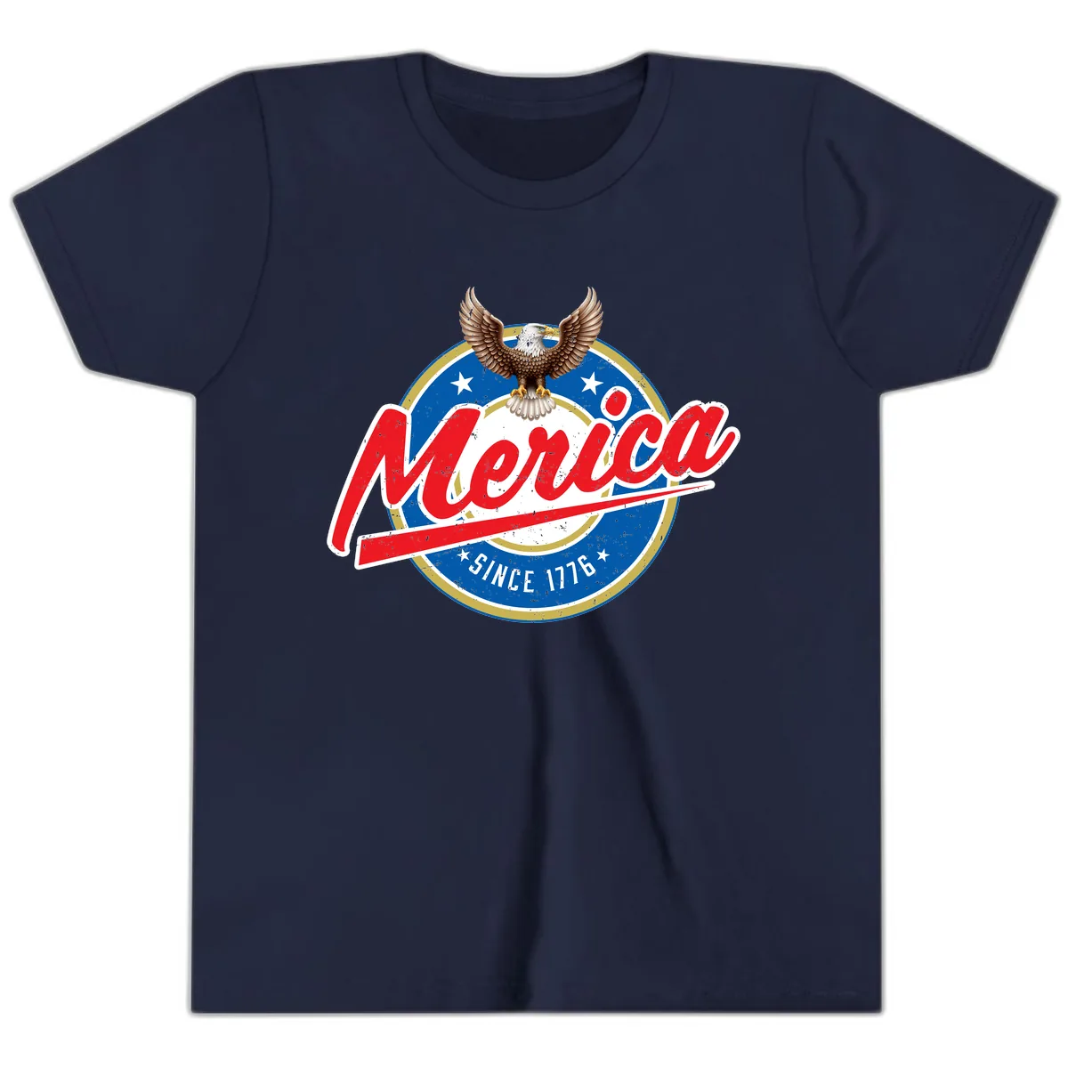 Merica Since 1776 Eagle Badge Youth T-Shirt in Navy