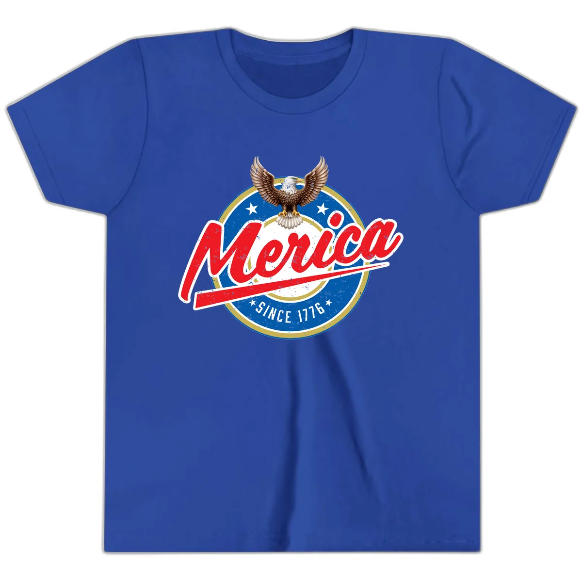 Merica Since 1776 Eagle Badge Youth T-Shirt in True Royal