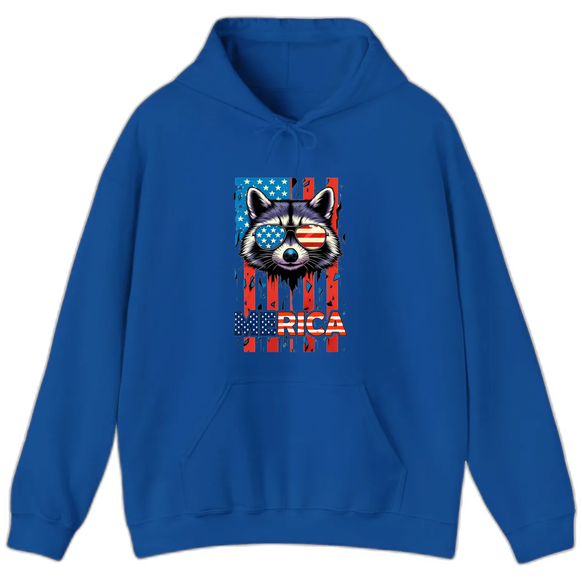 Patriotic Raccoon Merica Sunglasses Hoodie in Royal