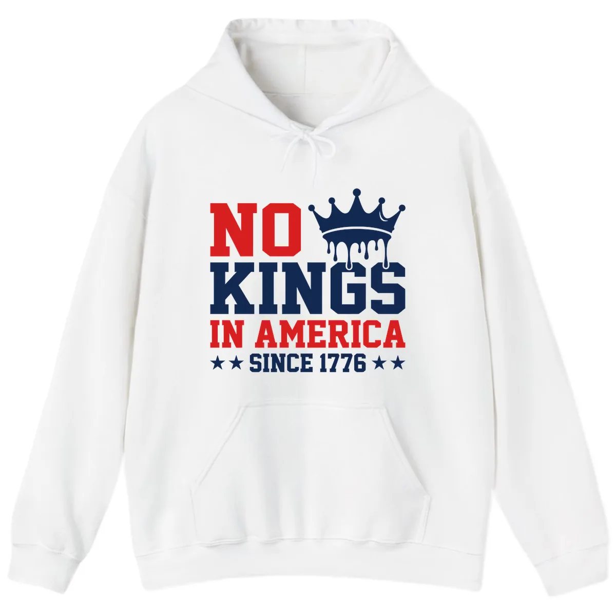 No Kings In America Since 1776 Patriotic Design Hoodie in White