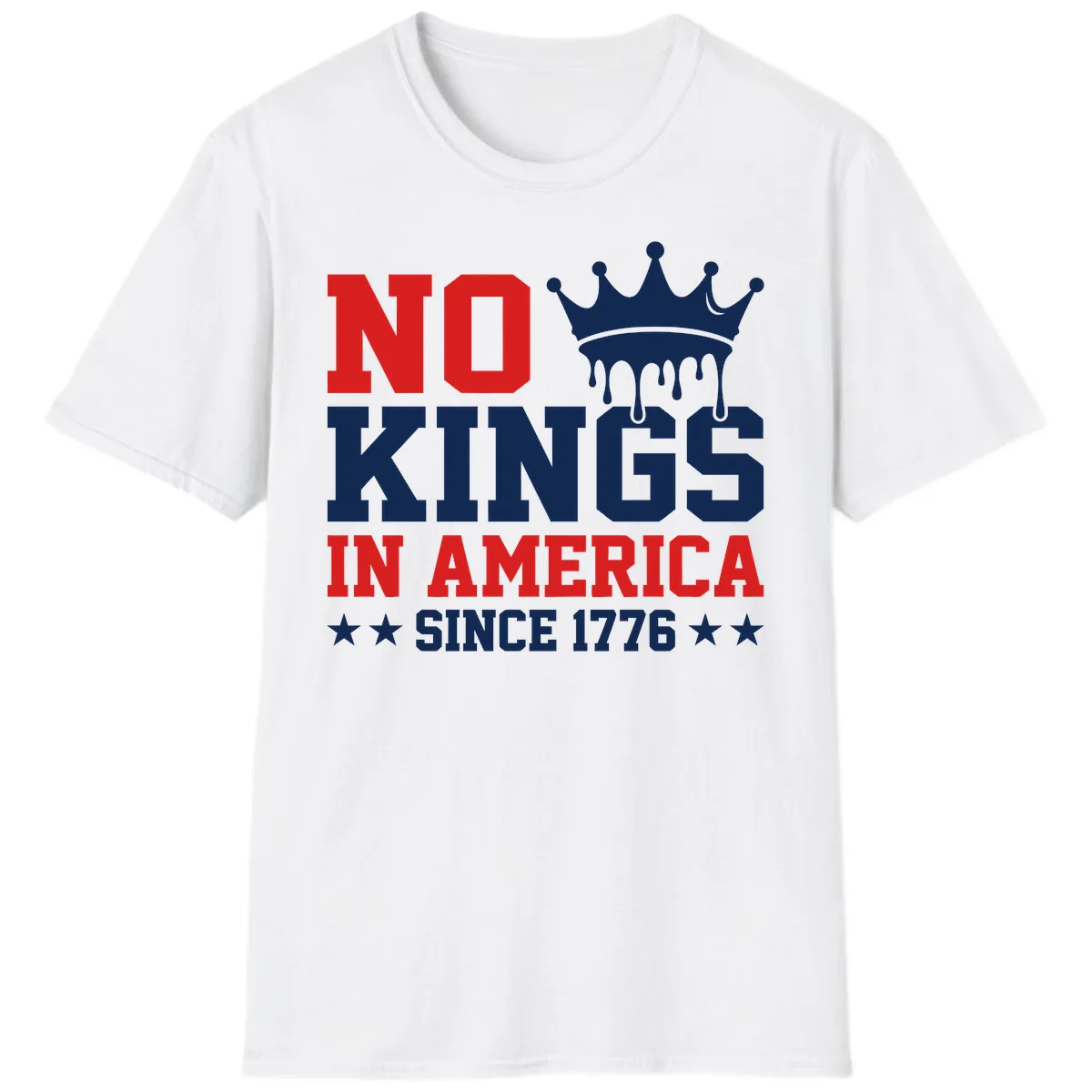 No Kings In America Since 1776 Patriotic Design T-Shirt in White