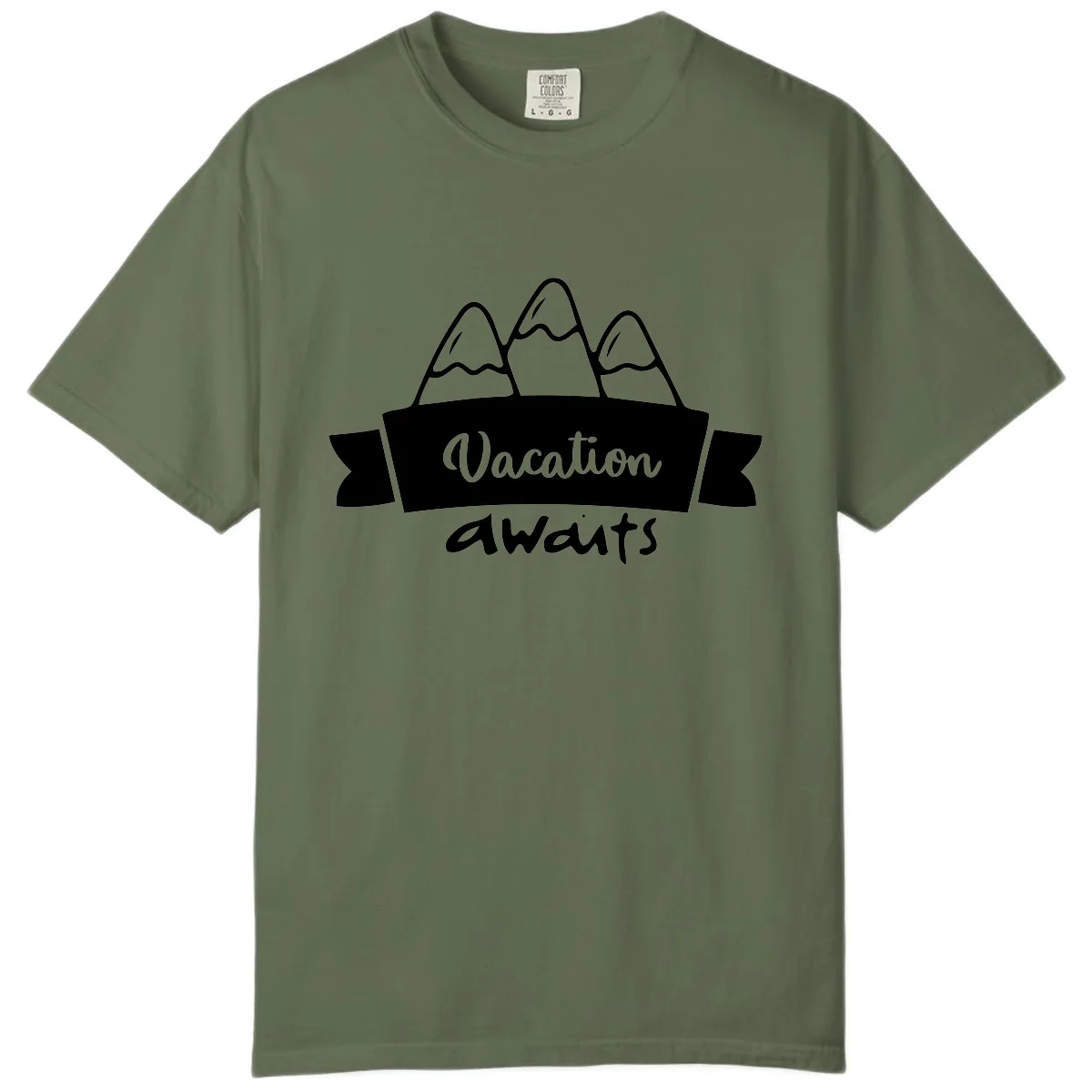 Vacation Awaits Mountain Banner Comfort Color in Sage