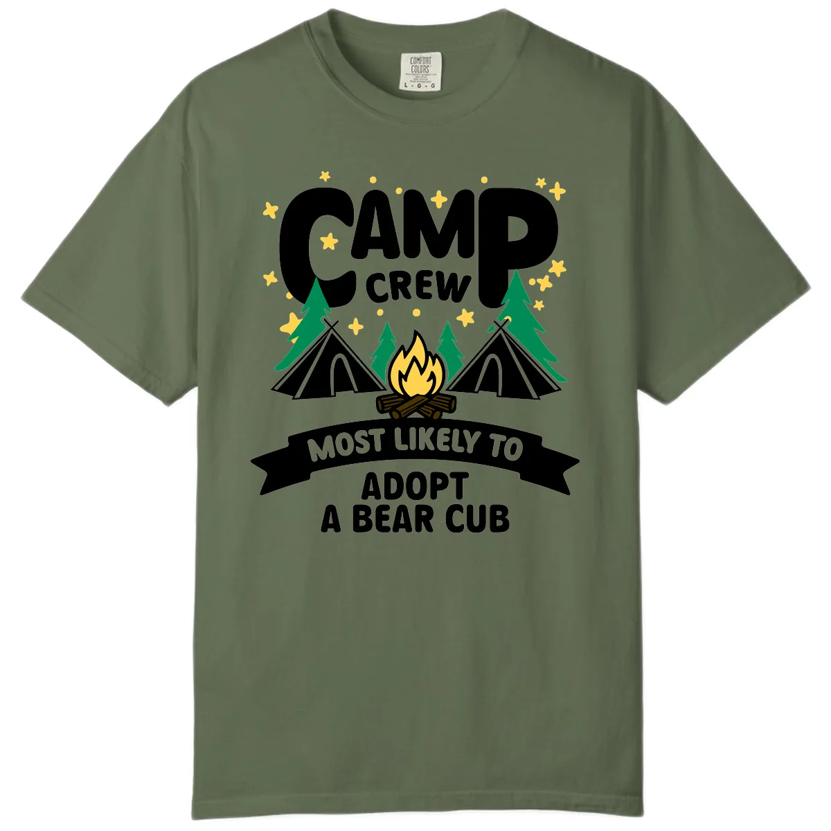 Camp Crew Bear Cub Adoption Comfort Color in Sage