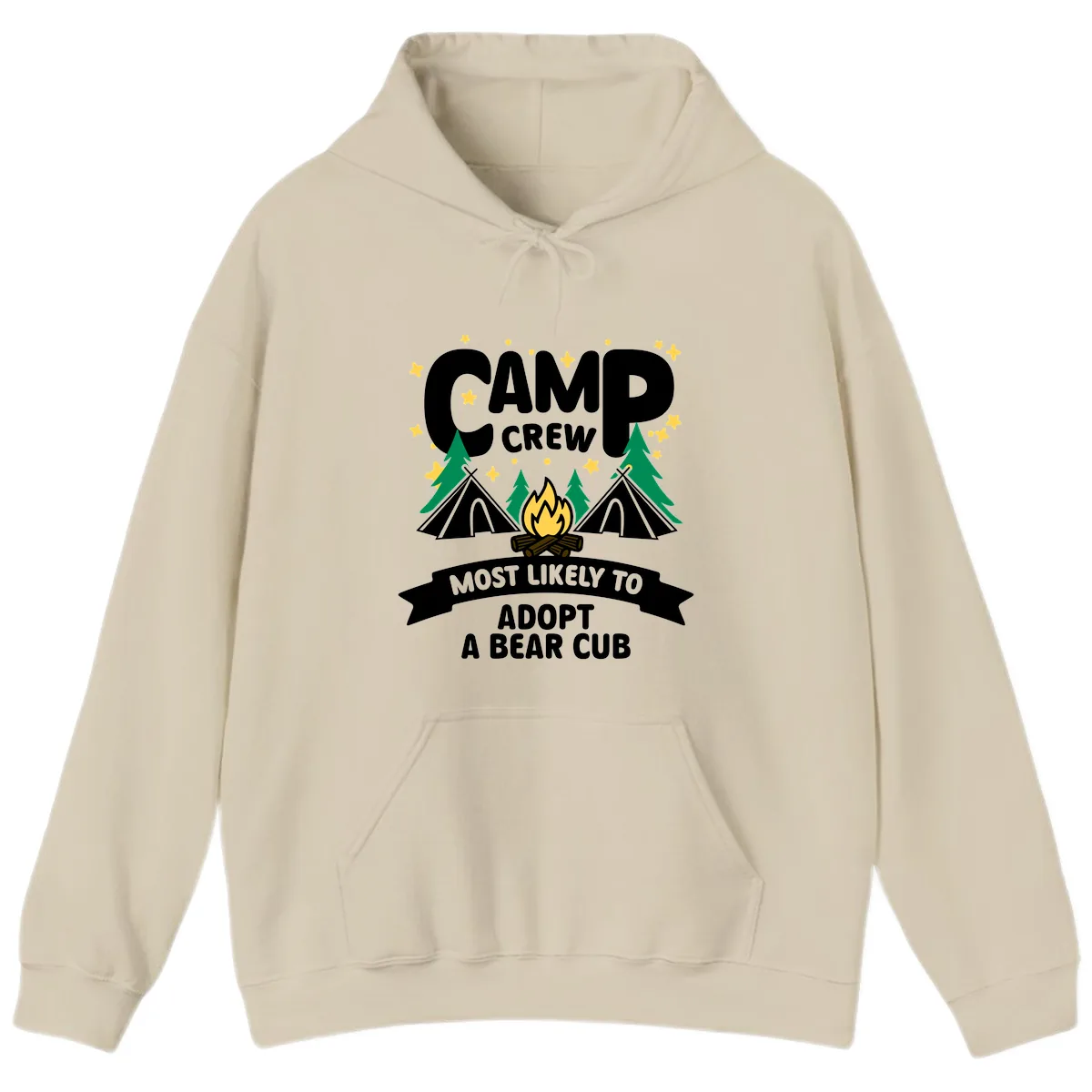 Camp Crew Bear Cub Adoption Hoodie in Sand