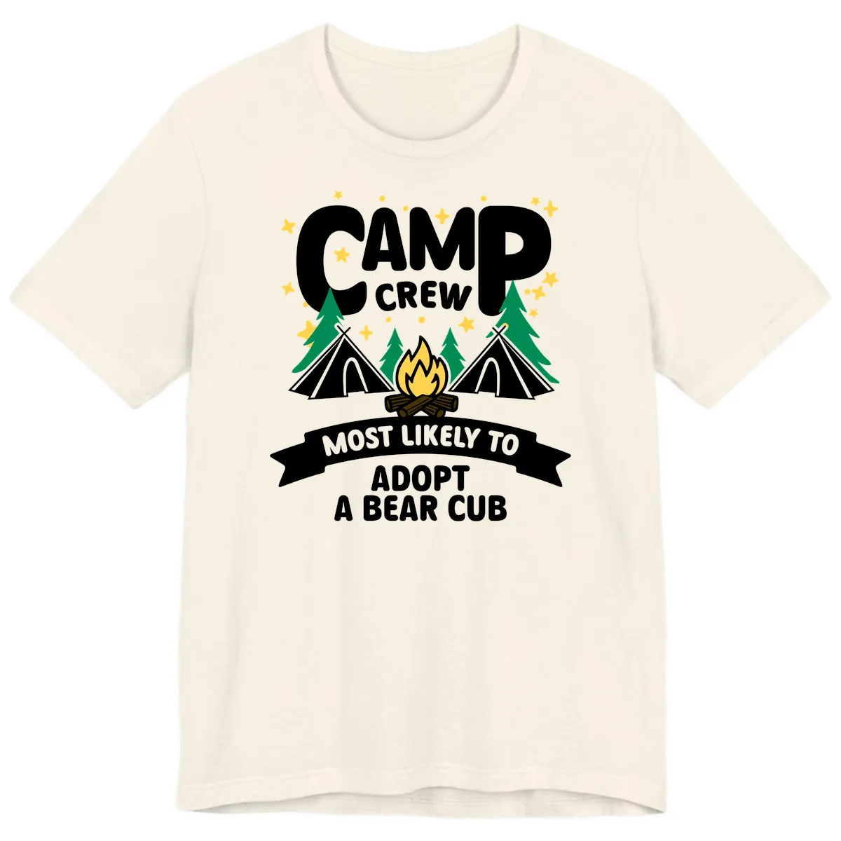 Camp Crew Bear Cub Adoption Premium T-Shirt in Natural