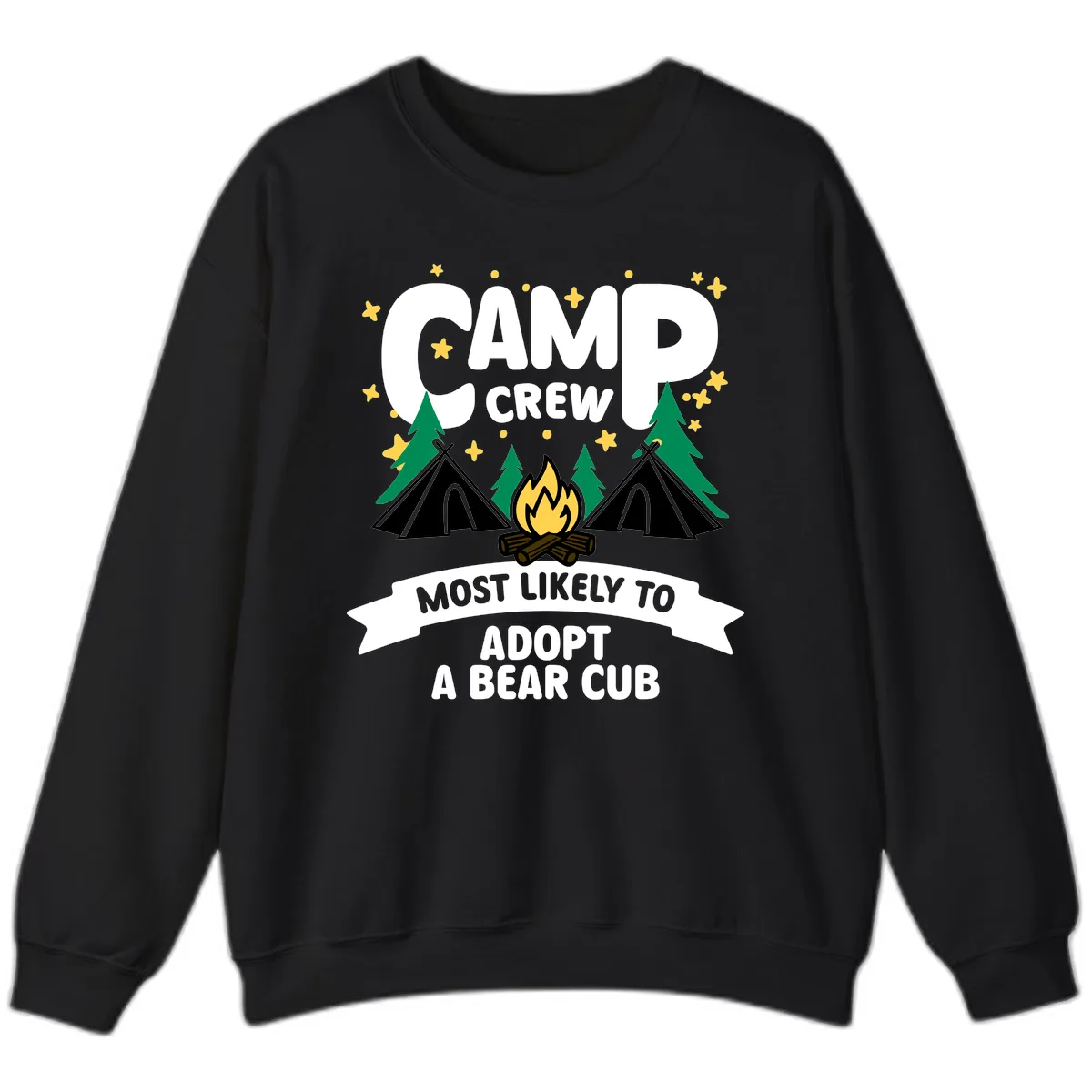Camp Crew Bear Cub Adoption Sweatshirt in Black